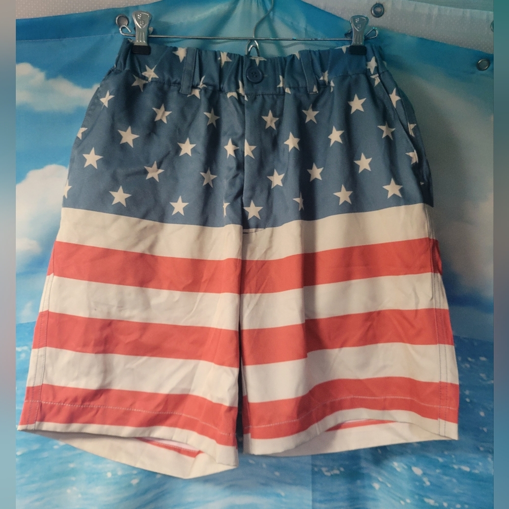 Tipsy Elves NWT American Flag Shorts  United We Stand Mens Size Small‎